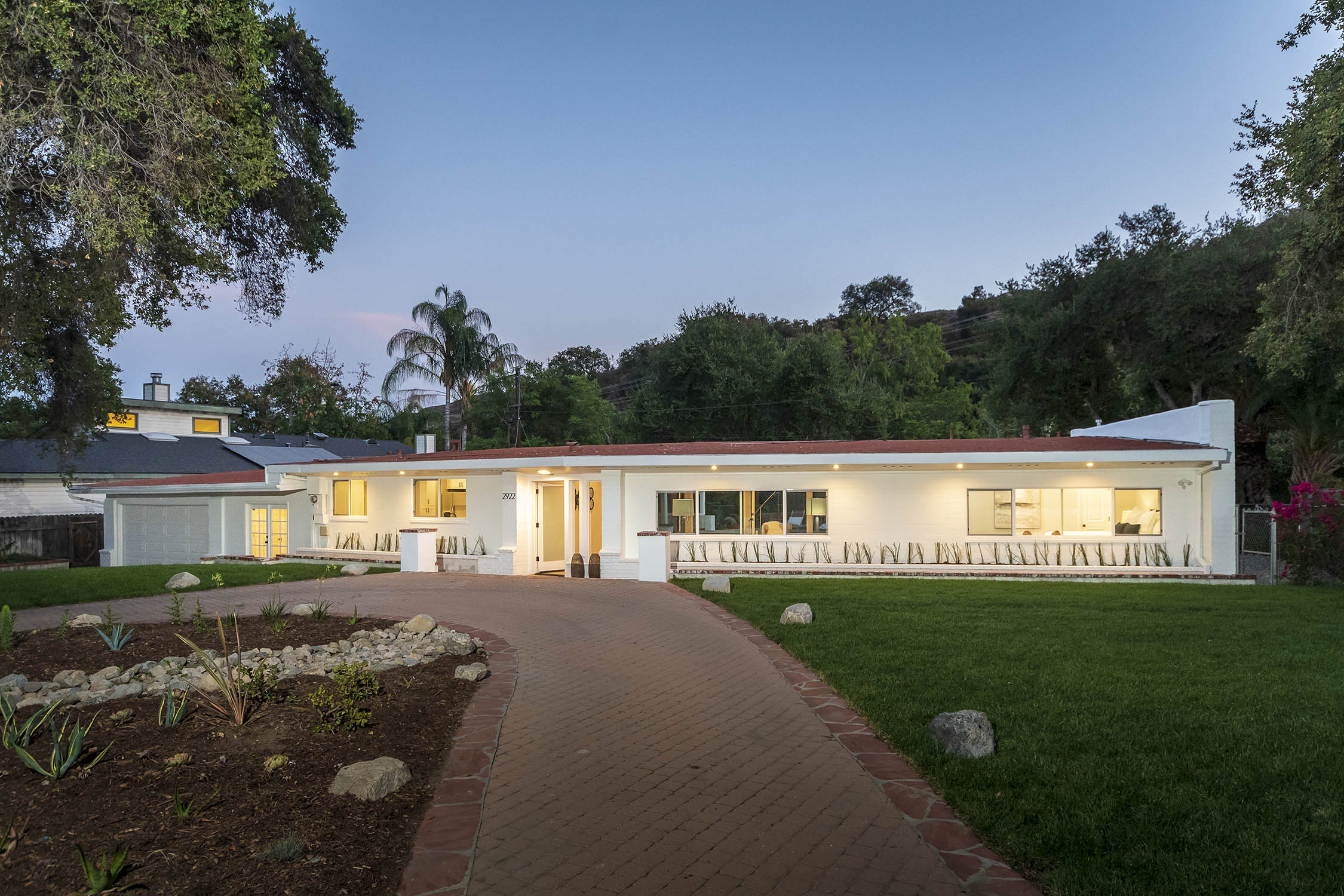 Exterior front at dusk